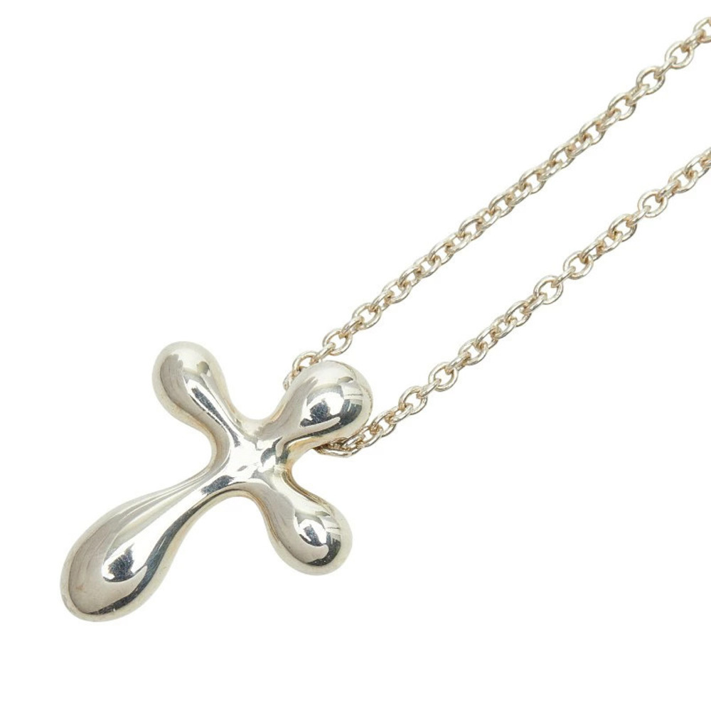 Tiffany Co Elsa Peretti Cross Pendant Necklace Sterling Silver